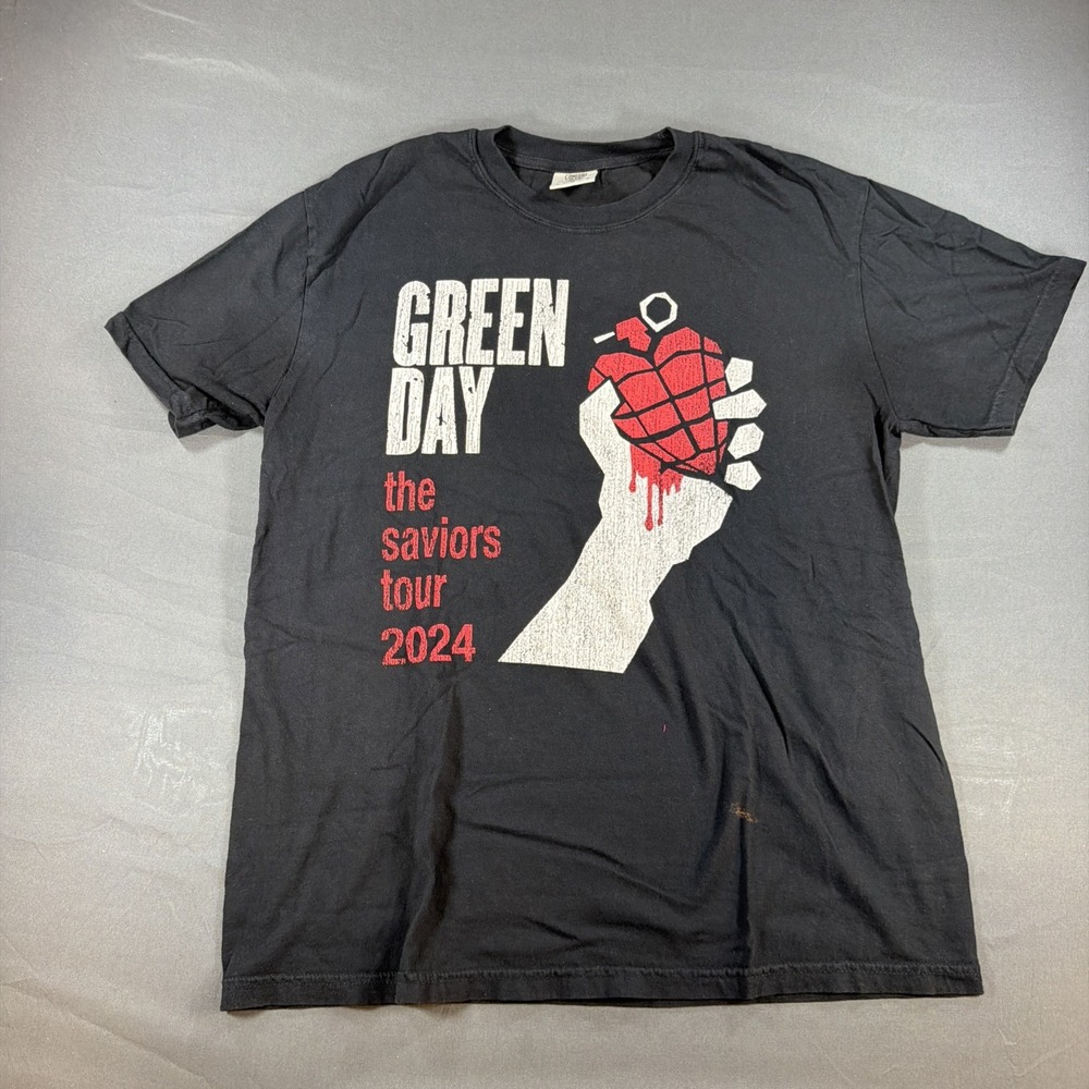 Green Day Saviors Tour 2024 T-Shirt Size L